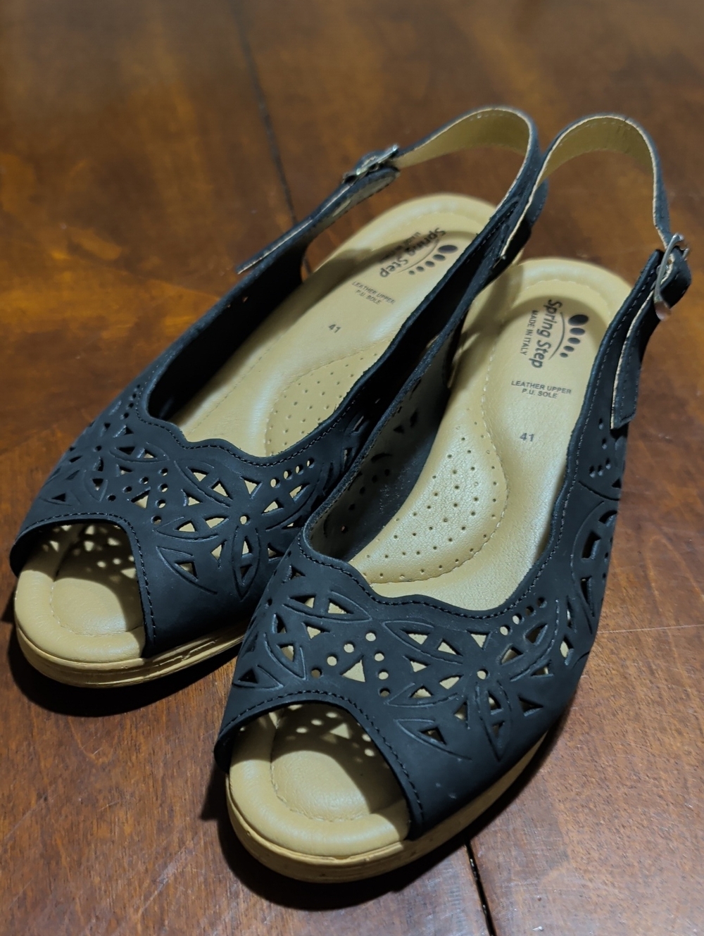Euro Comfort Boho Chic aesthetic Spring Step Slingbacks Made In Italy Sz 41